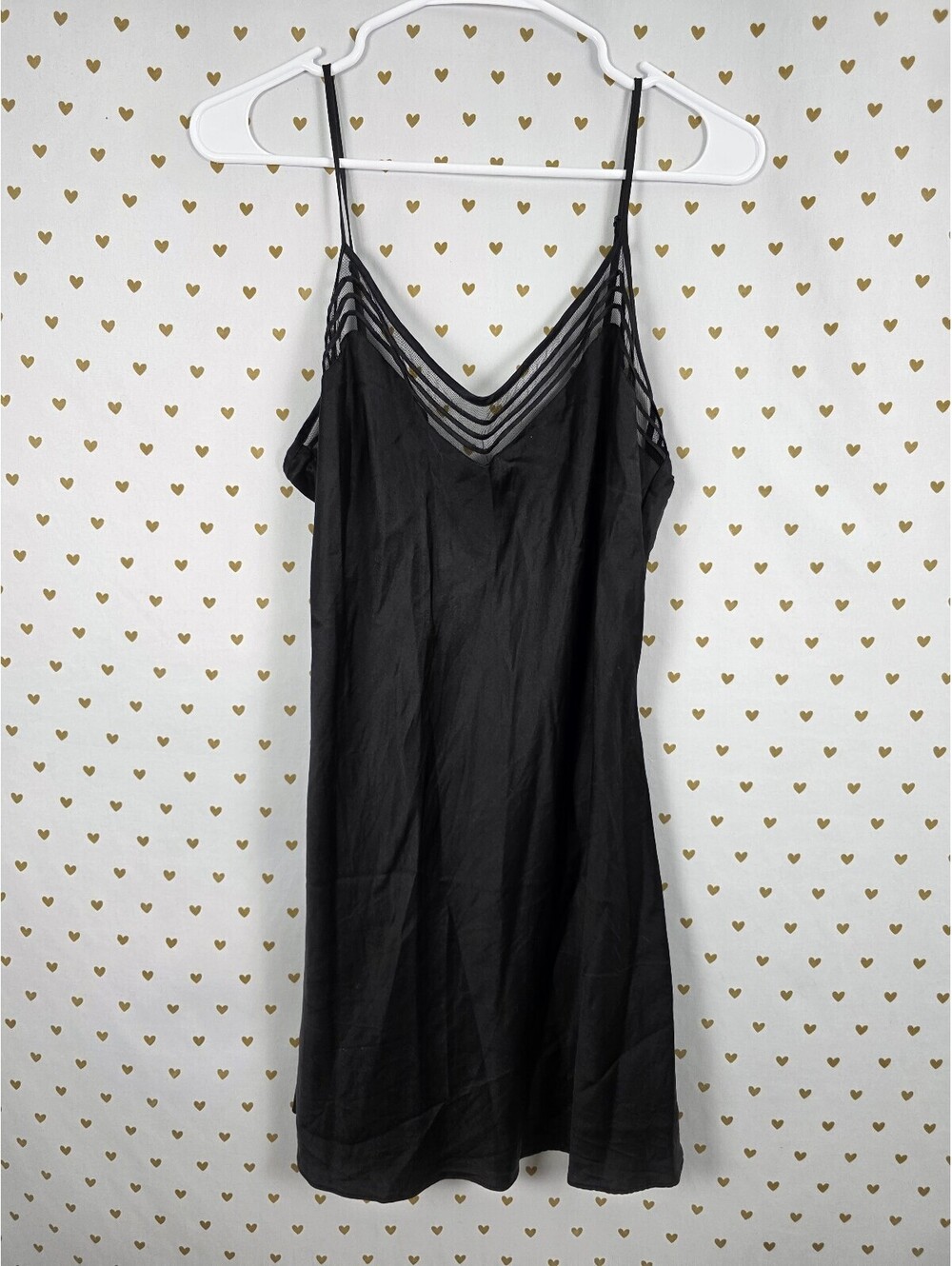 Victorias Secret Vintage Large Black 100% Silk Slip Dress Nightie Lingerie